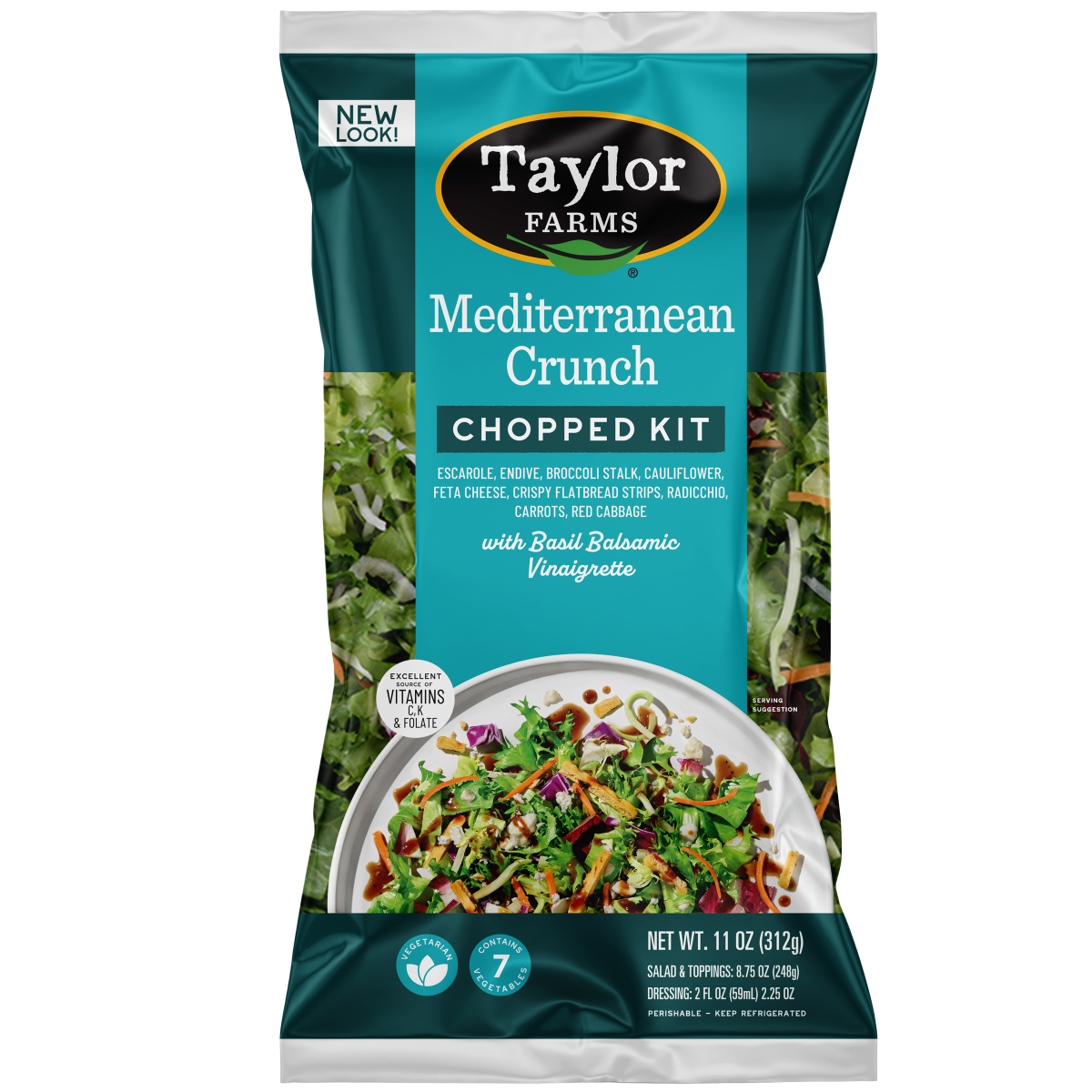 slide 1 of 29, Taylor Farms Mediterranean Crunch Chopped Salad Kit, 11 oz, 11 oz