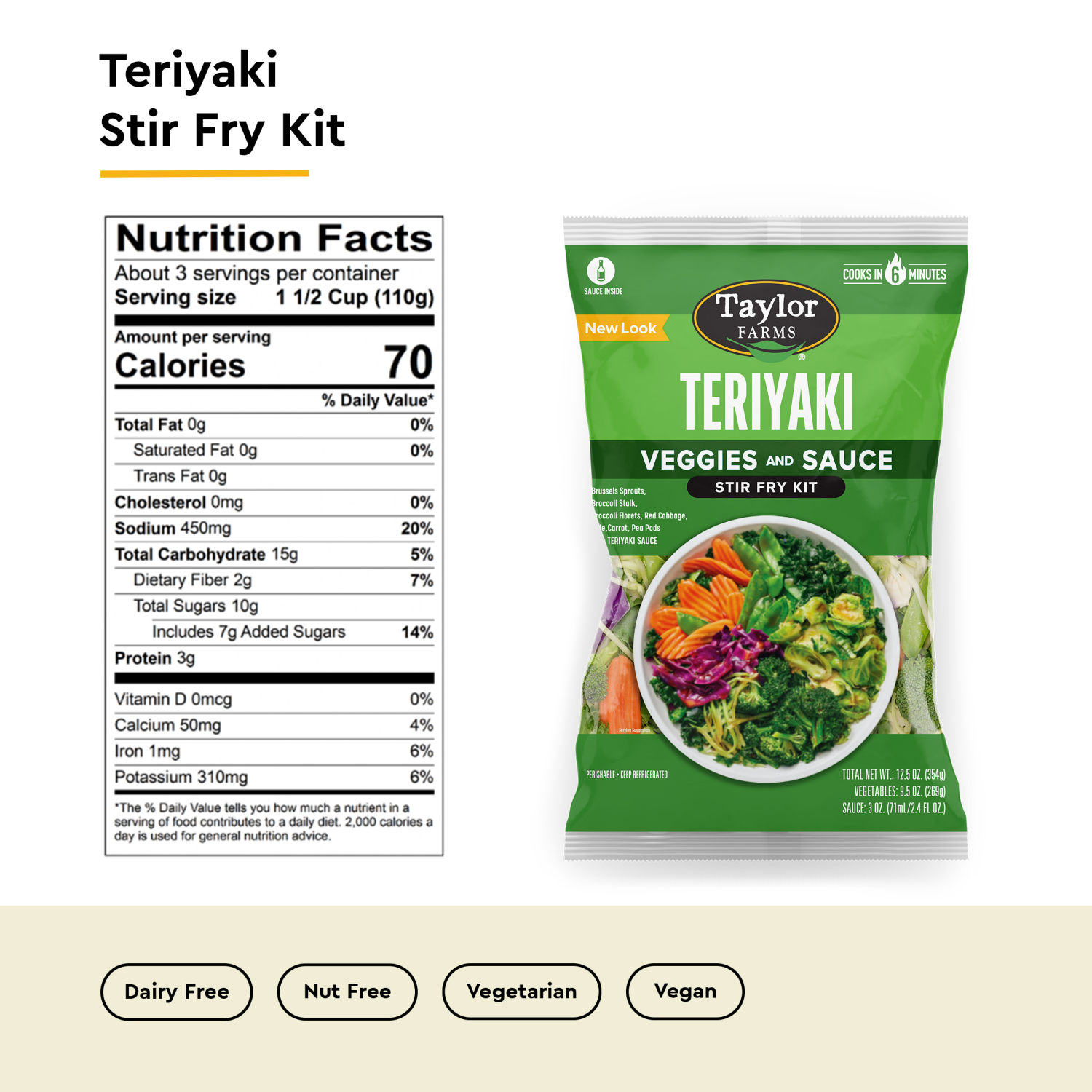 slide 3 of 4, Taylor Farms Teriyaki Stir Fry Kit, 12.5 oz