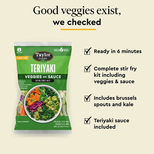 slide 12 of 17, Taylor Farms Teriyaki Stir Fry Kit, 12.5 oz, 12.5 oz