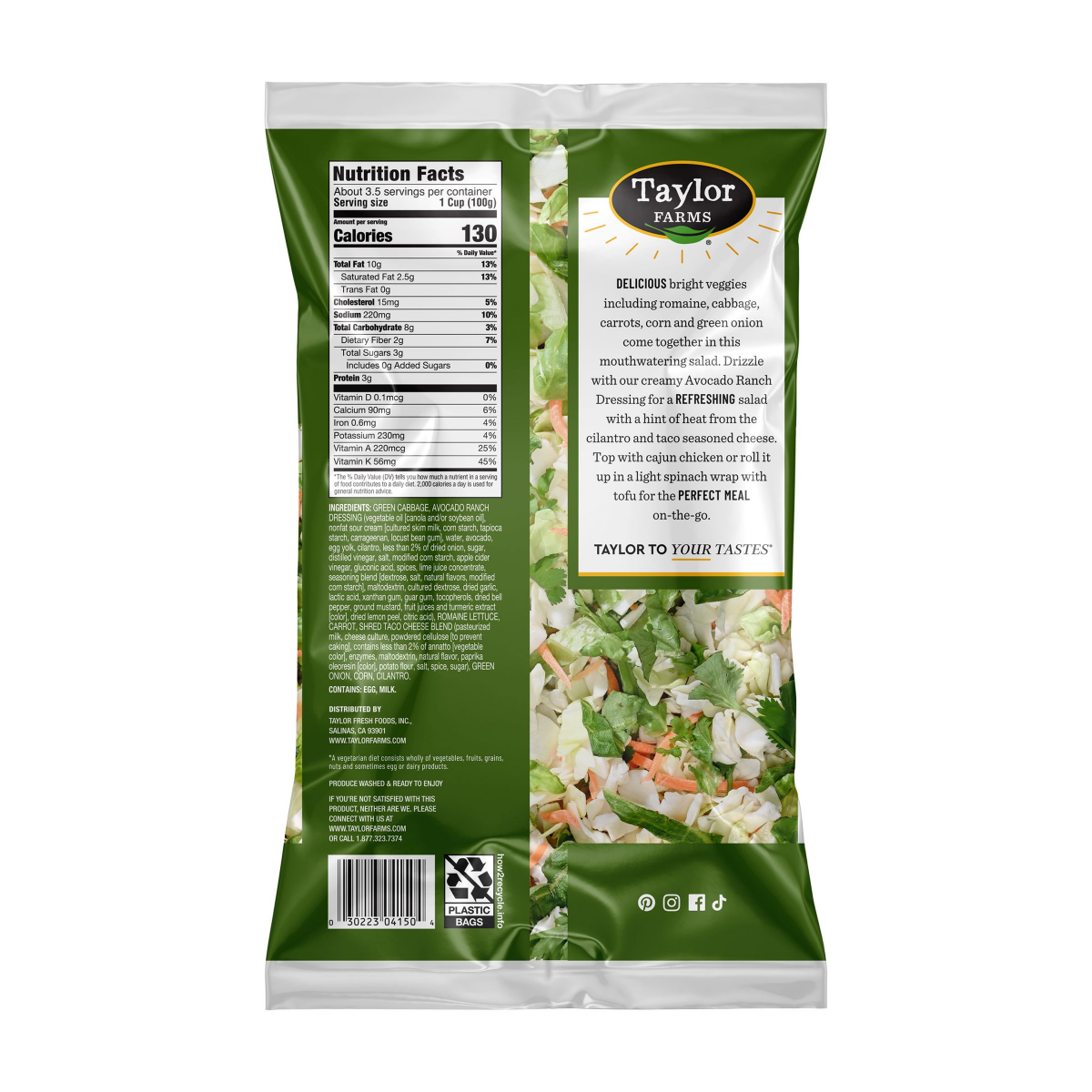 slide 9 of 29, Taylor Farms Avocado Chopped Salad Kit, 12.8 oz, 12.8 oz