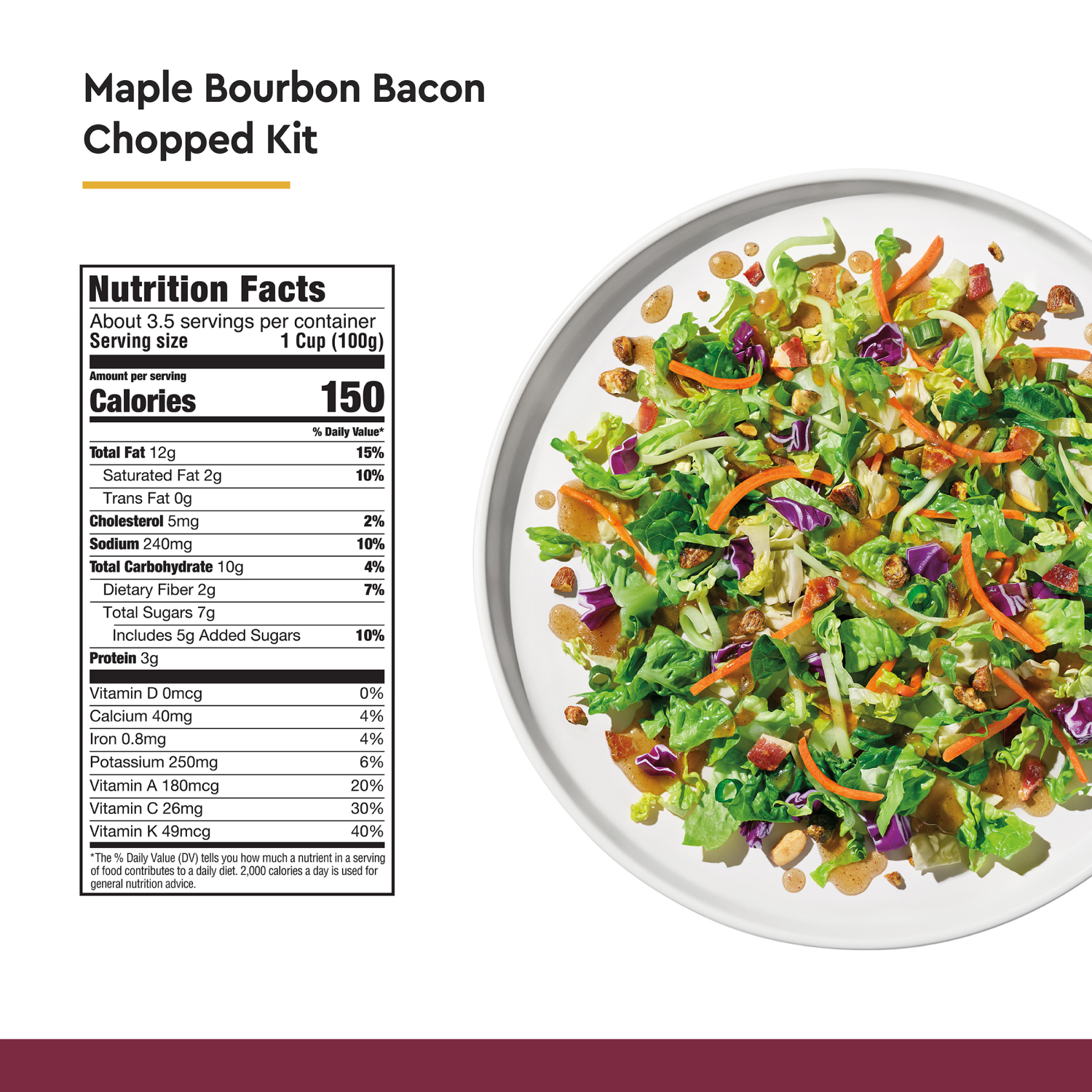 slide 2 of 5, Taylor Farms Maple Bourbon Bacon Chopped Salad Kit, 12.8 oz
