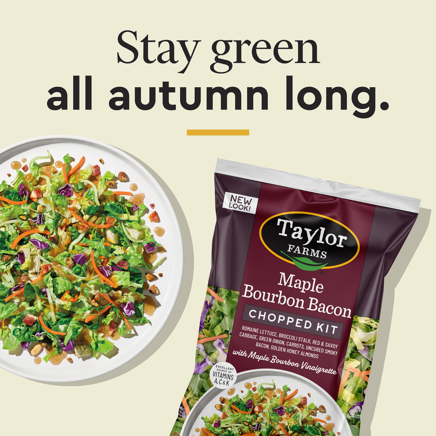 slide 5 of 5, Taylor Farms Maple Bourbon Bacon Chopped Salad Kit, 12.8 oz