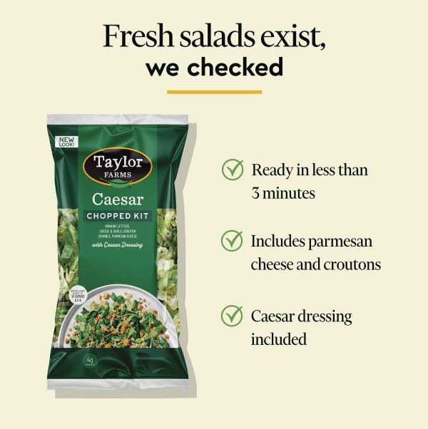 slide 4 of 25, Taylor Farms Caesar Chopped Salad Kit, 11.15 oz, 11.15 oz