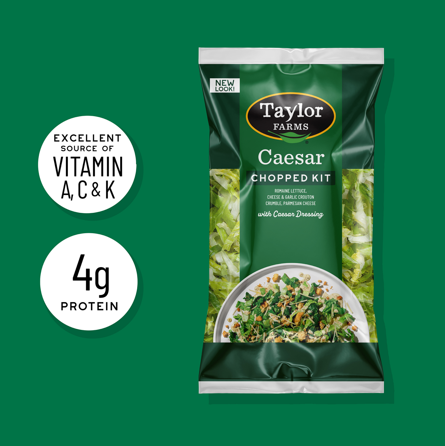 slide 5 of 7, Taylor Farms Ceasar Chopped Salad Kit, 11.15 oz