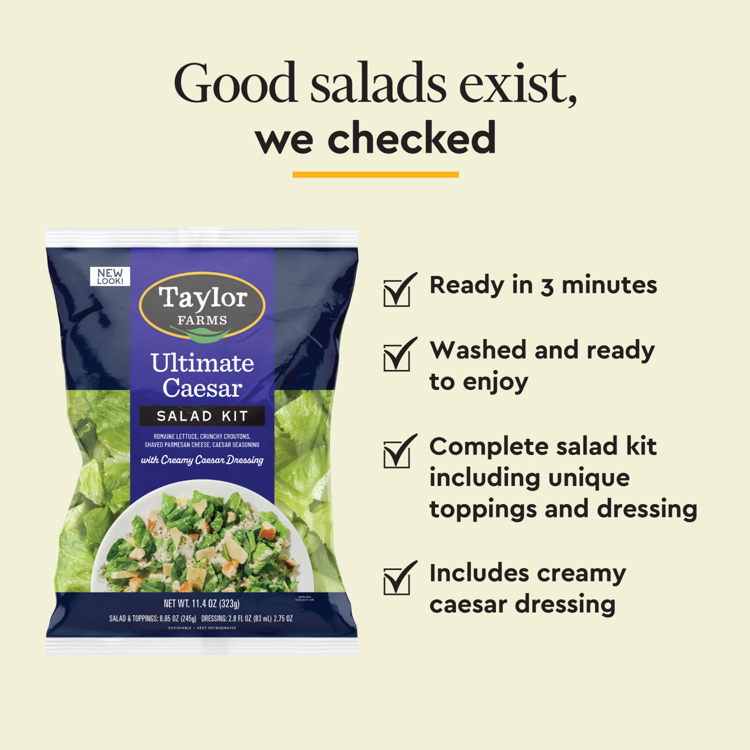 slide 3 of 4, Taylor Farms Ultimate Caesar Salad Kit, 11.4 oz