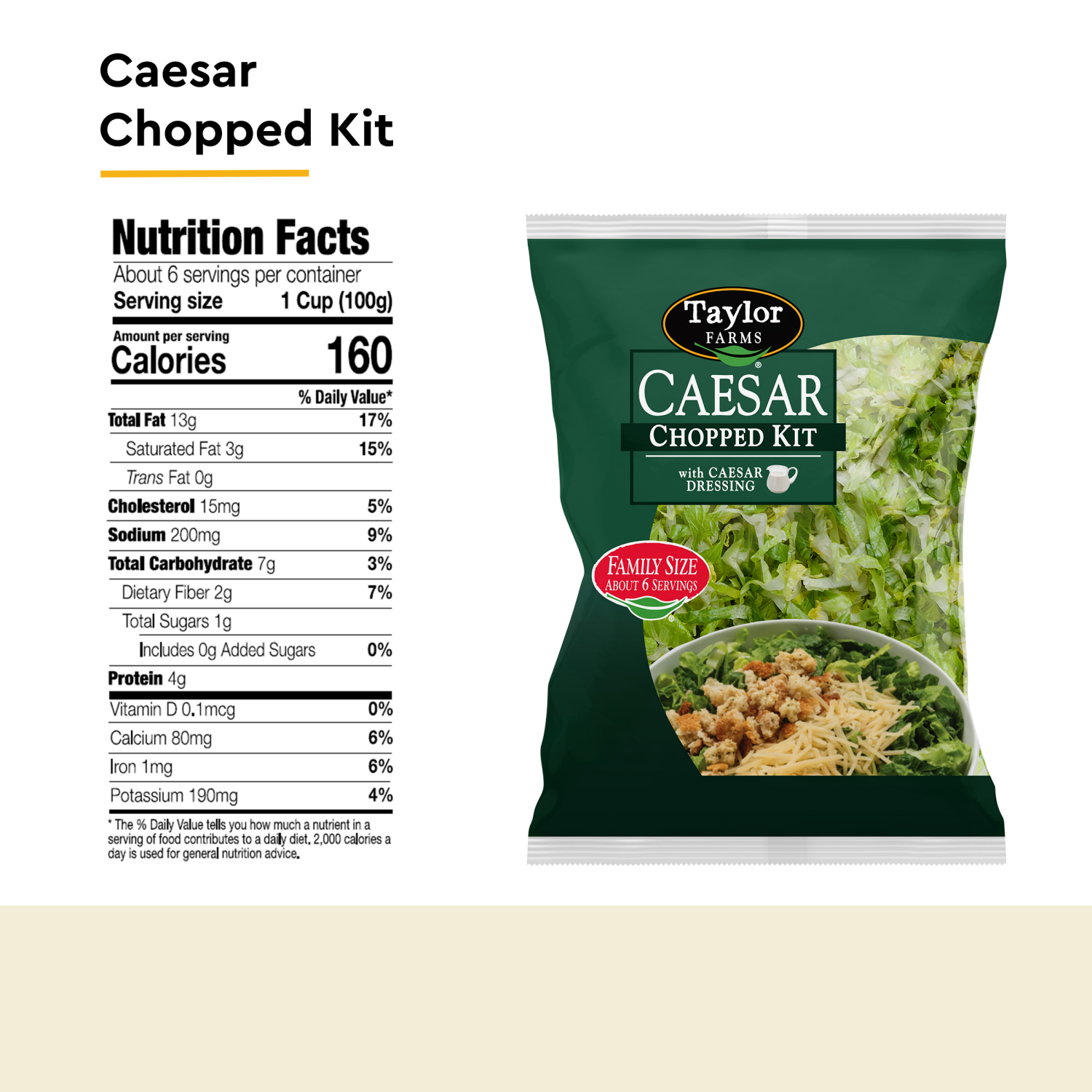 slide 4 of 5, Taylor Farms Caesar Chopped Kit Value Size 20.25 oz, 20.25 oz
