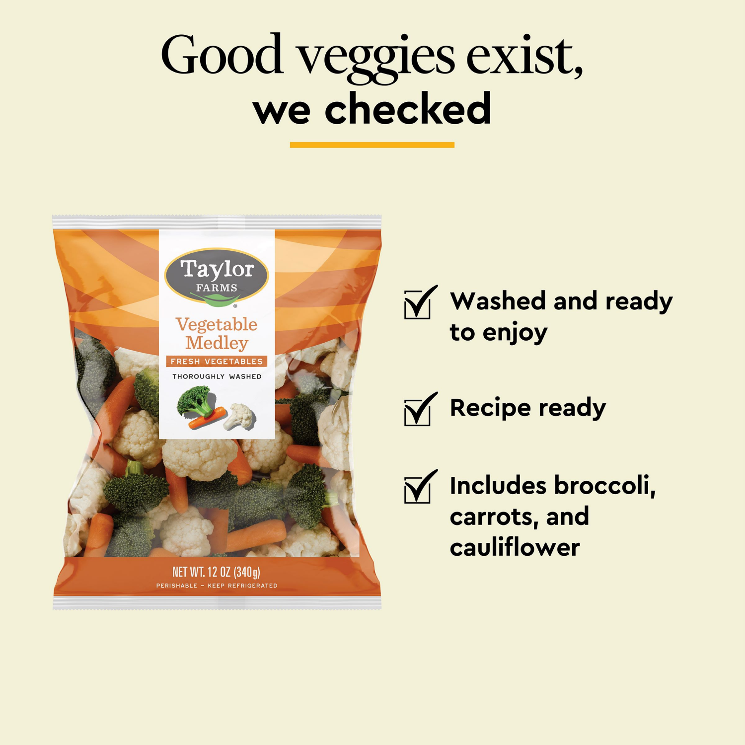slide 3 of 4, Taylor Farms Vegetable Medley, 12 oz