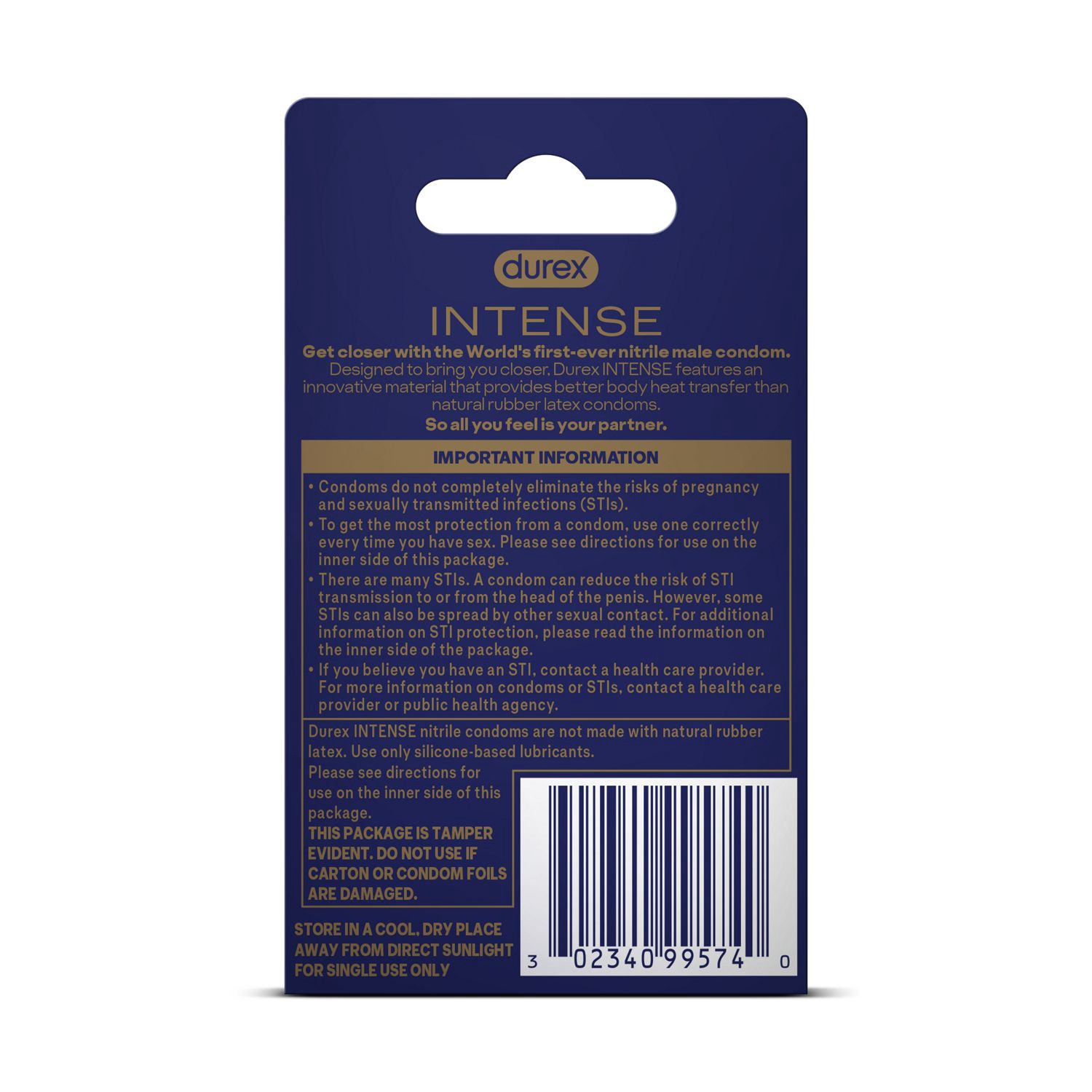 slide 7 of 10, Durex Intense Premium Non-Latex Nitrile Condoms 3 Each, 3 ct