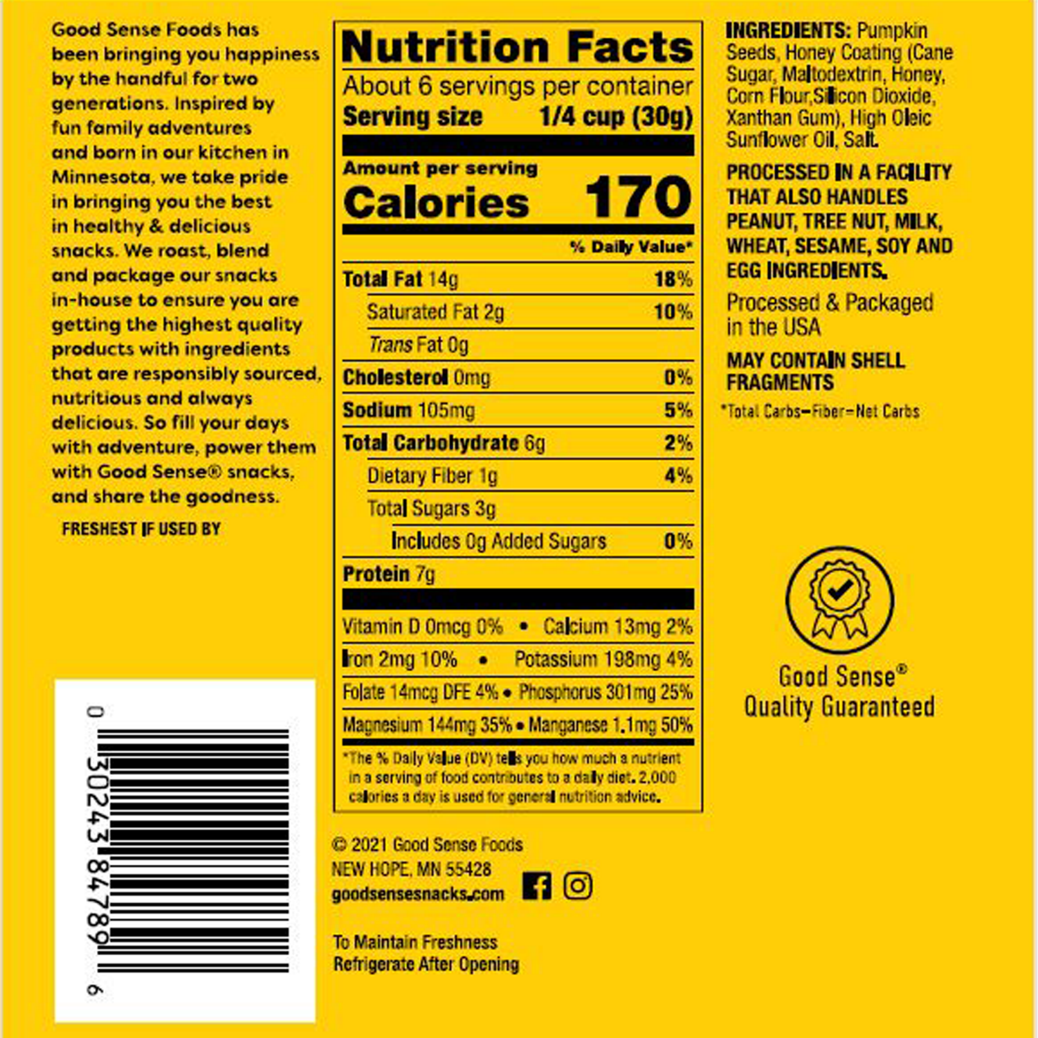 slide 2 of 2, Good Sense Pumpkin Seeds, 6 oz