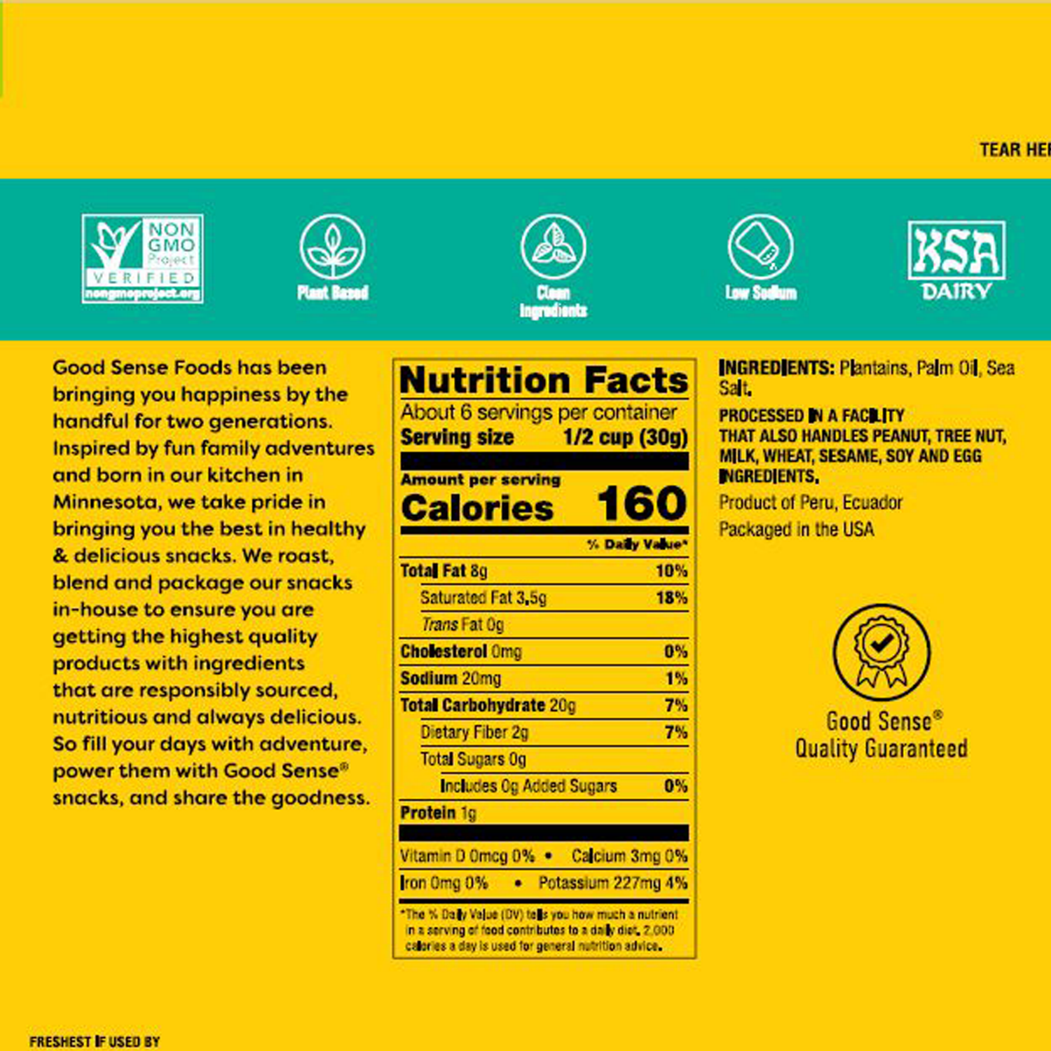 slide 2 of 2, Good Sense with Sea Salt Plantain Chips 5 oz, 6 oz