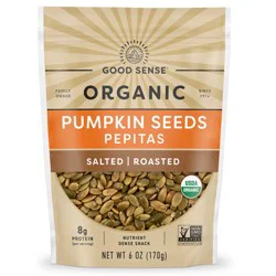 Good Sense Organic Roasted And Salted Pumpkin Seeds, 6 Oz