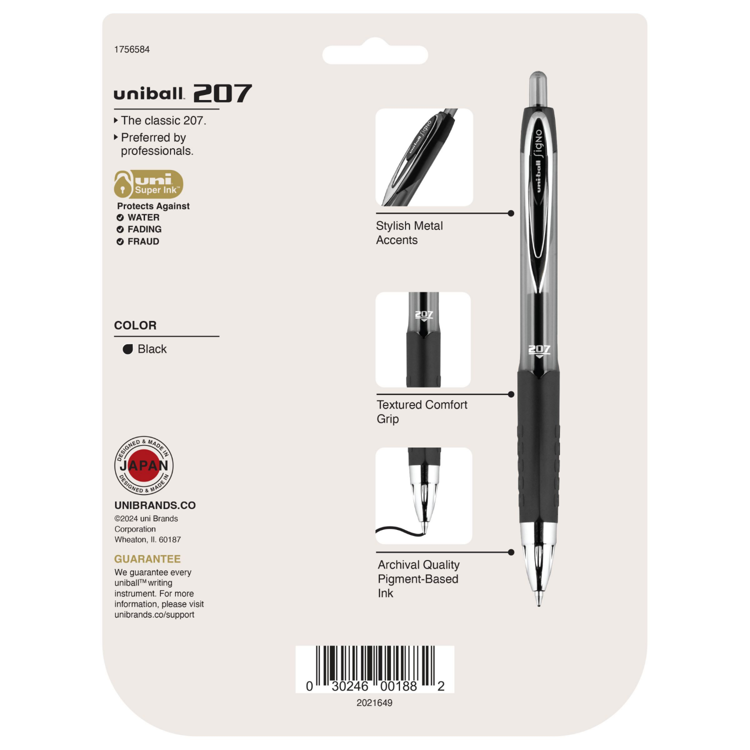slide 7 of 8, uni-ball Uniball Pens 207 Black, 8 ct