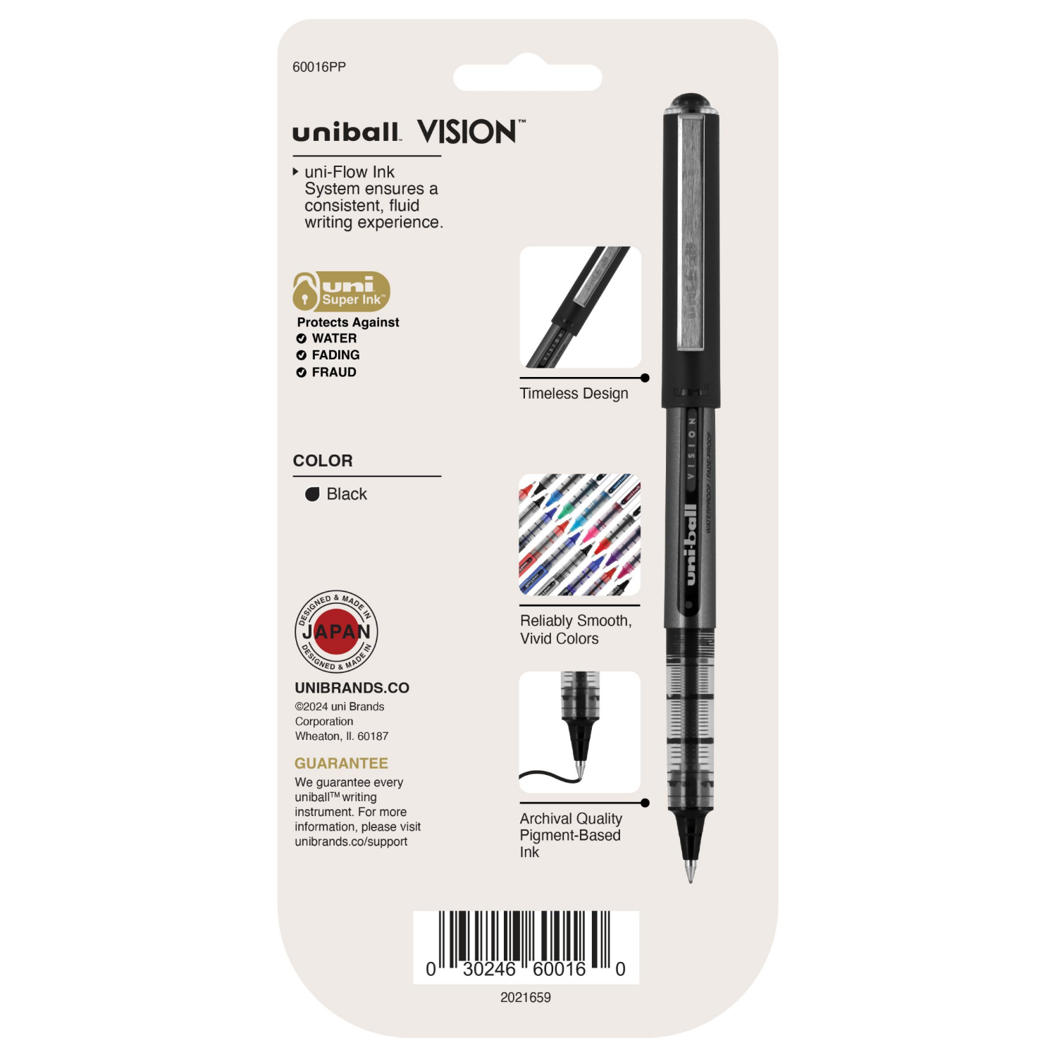 slide 7 of 8, uni-ball Vision Rollerball Pens, Micro Point, Black, 4 ct