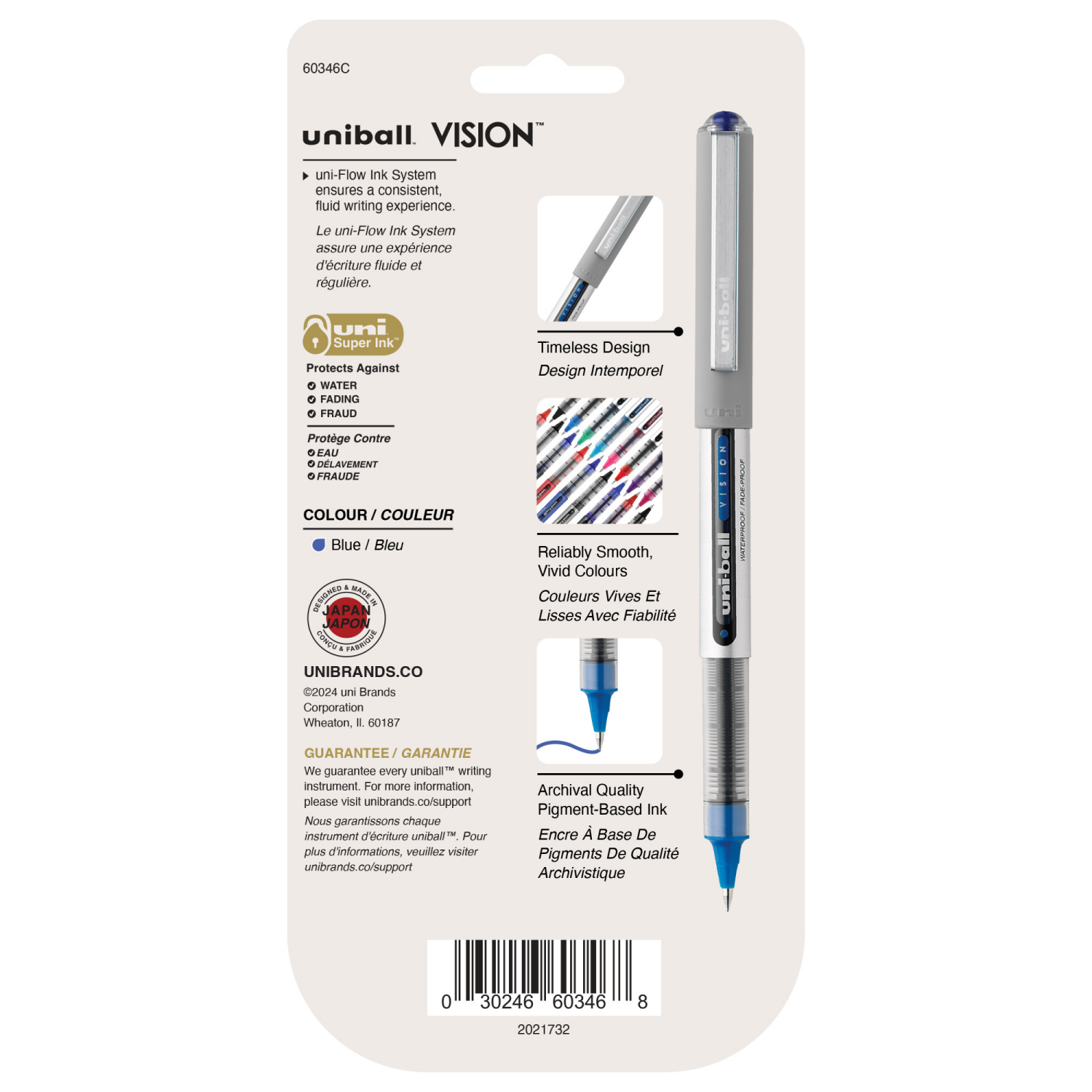 slide 6 of 7, Uniball Vision Rollerball .7Mm Blue 4 Pk, 4 ct