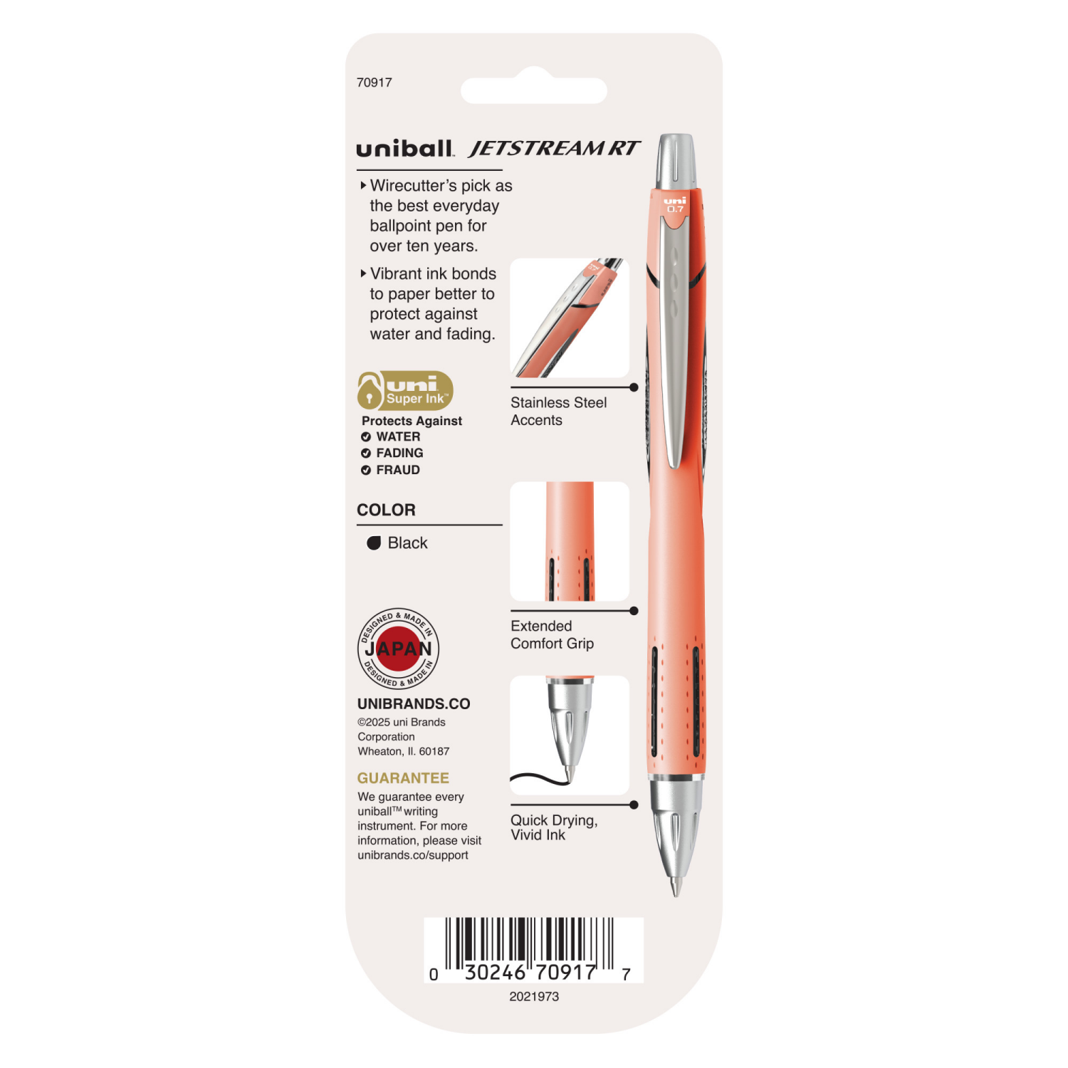 slide 6 of 7, Uni-Ball uniball™ Jetstream RT Ballpoint Pens, 3 Pack, Fine Point (0.7mm), Black, 1 ct