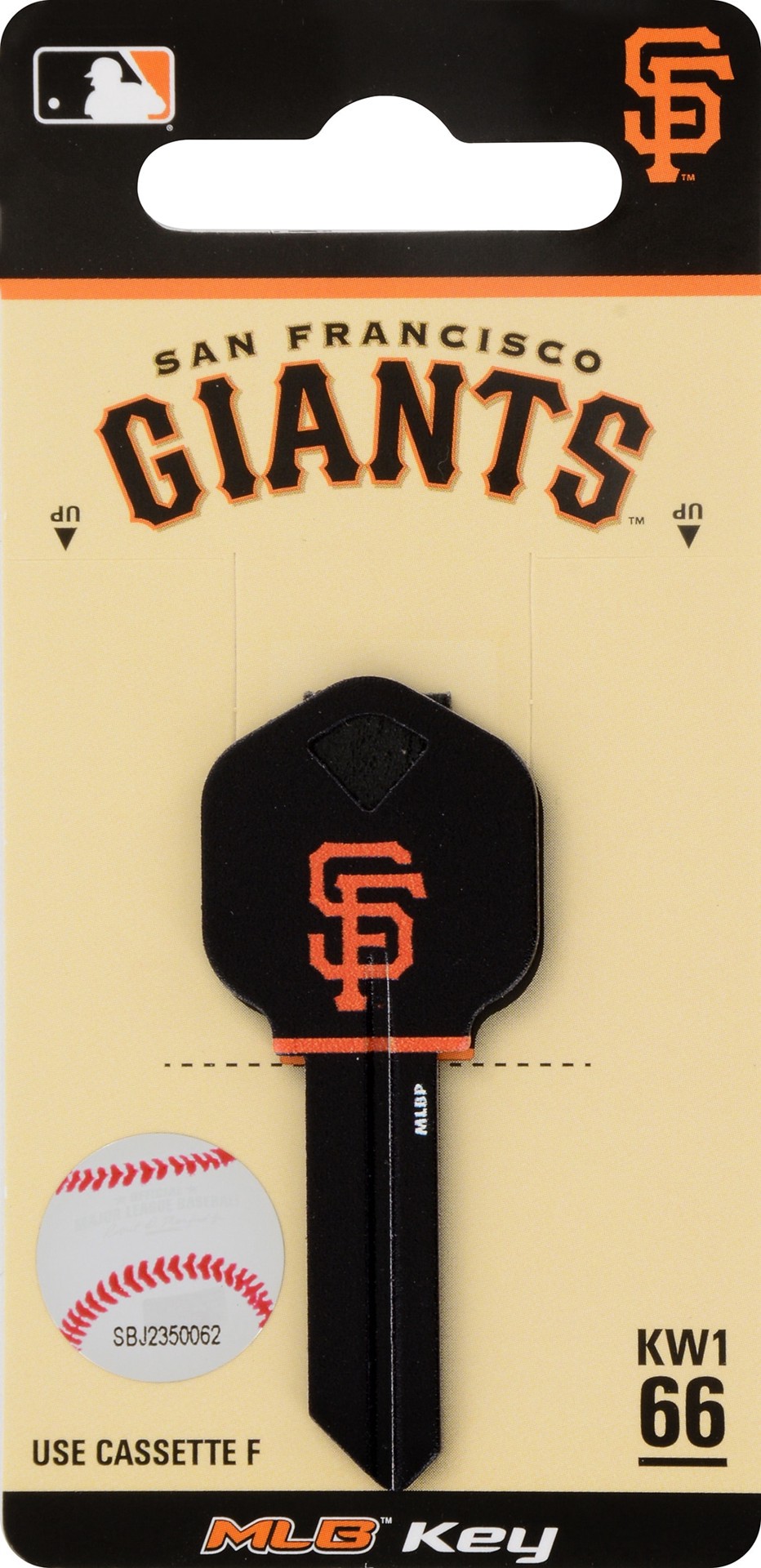 slide 2 of 4, Fanatix San Francisco Giants Black painted Sports key Brass House/Entry Key Blank, 1 ct