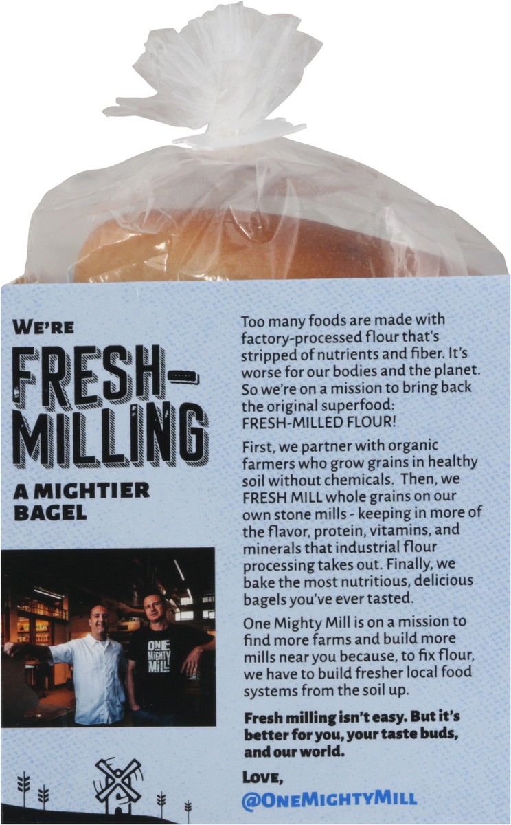 slide 9 of 9, One Mighty Mill Fresh Milled Whole Wheat Plain Mighty Bagels 4 ea, 4 ct