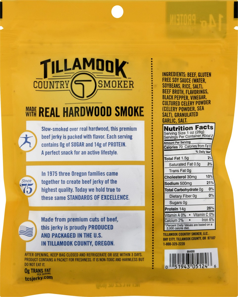 slide 8 of 9, Tillamook Country Smoker Zero Sugar Black Pepper Beef Jerky 2.2 oz, 2.2 oz