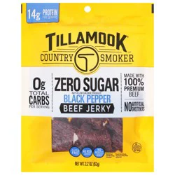 Tillamook Country Smoker Zero Sugar Black Pepper Beef Jerky 2.2 oz