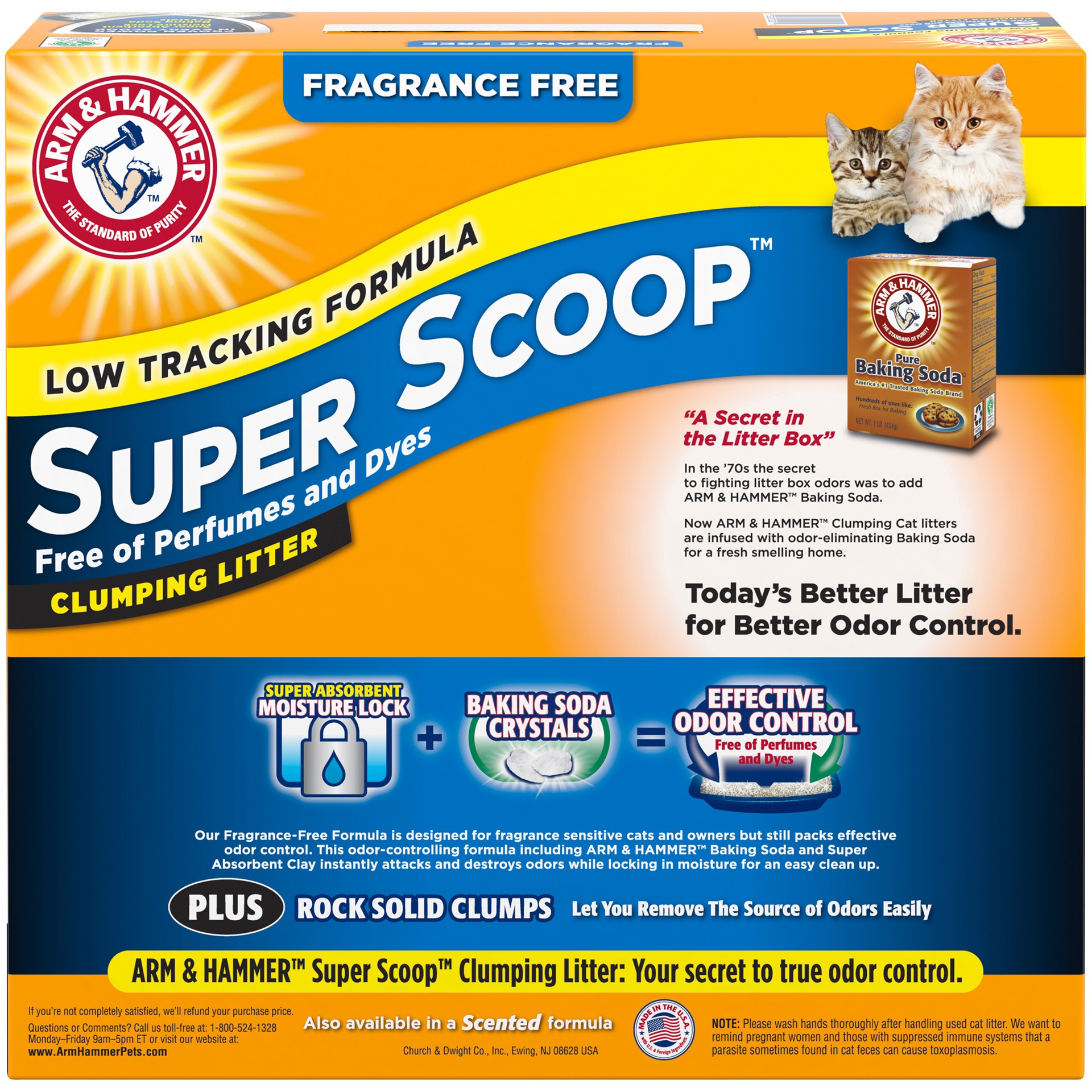 slide 2 of 5, Arm & Hammer Super Scoop Clumping Litter, Fragrance Free, 20 lb