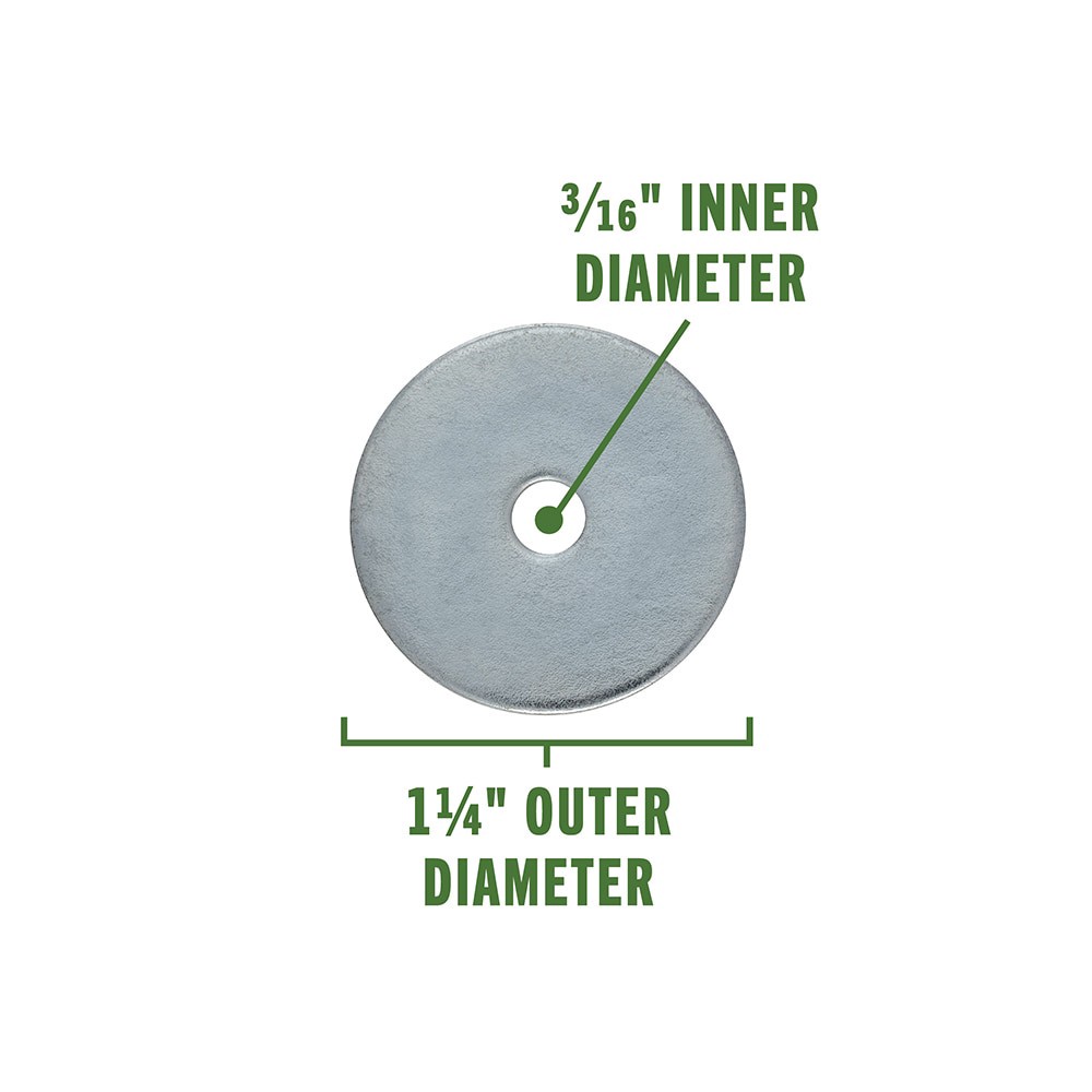 slide 2 of 6, Hillman 30-Count -Pack 3/16-in x 1-1/4-in Zinc-plated Fender Washer, 1 ct