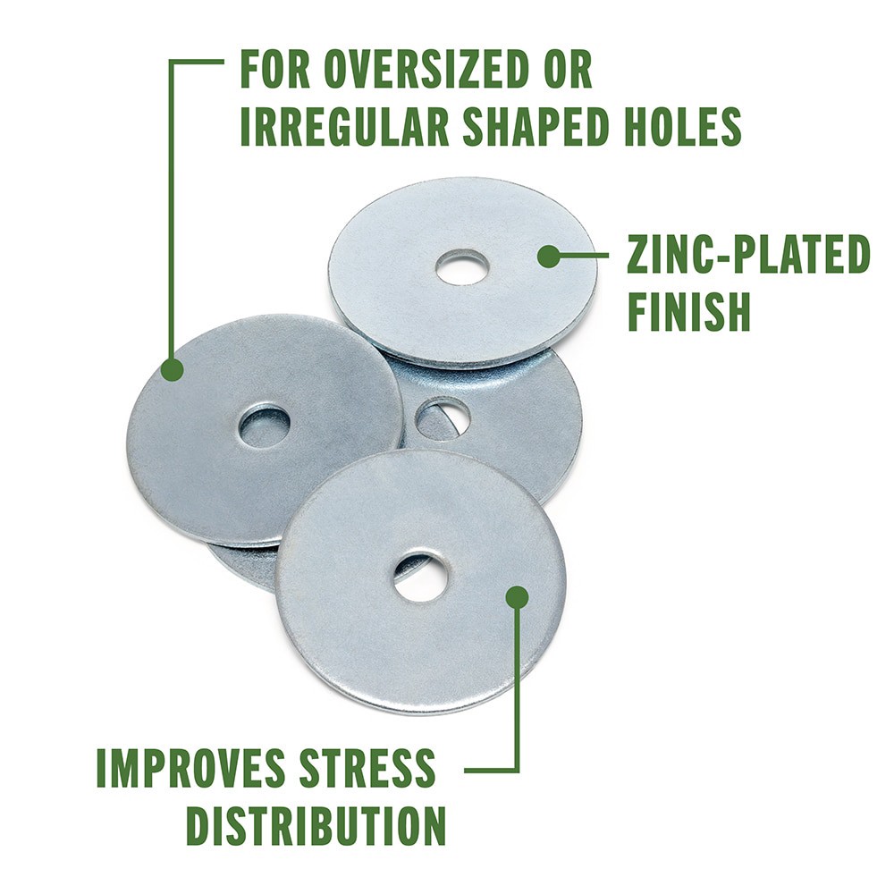 slide 3 of 6, Hillman 30-Count -Pack 3/16-in x 1-1/4-in Zinc-plated Fender Washer, 1 ct