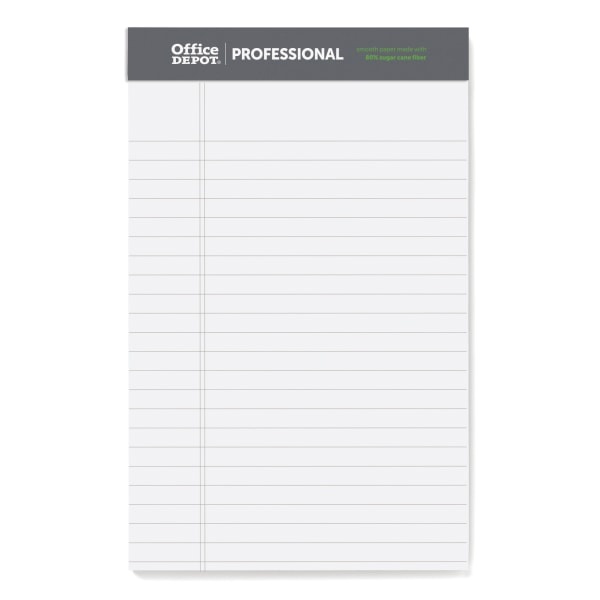 slide 1 of 1, Office Depot Brand Sugar Cane Paper Perforated Pads, 5'' X 8'', White, Pack Of 6, 6 ct