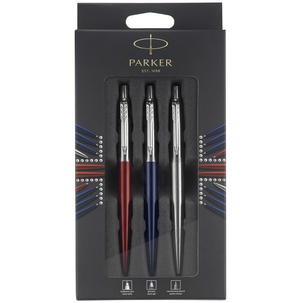 slide 1 of 10, Parker Jotter London Trio Discovery Pack, Medium Point, 0.7 Mm, Assorted Barrel, Assorted Ink, 1 ct