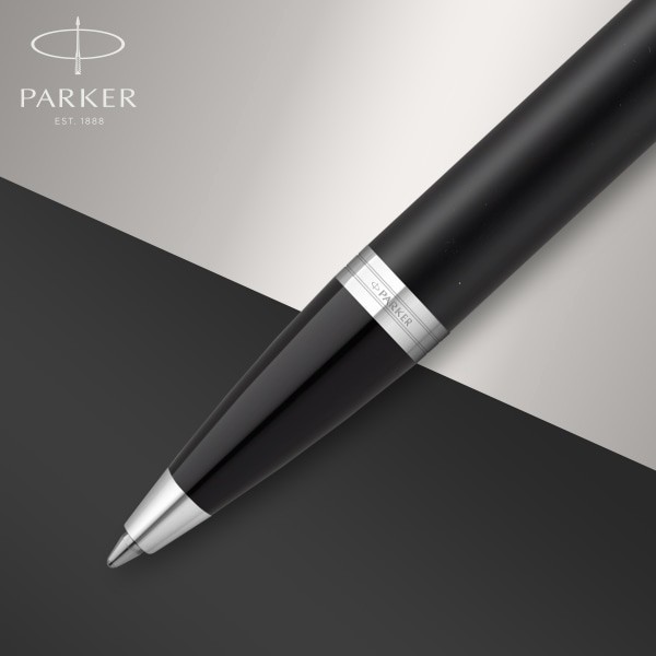 slide 3 of 5, Parker Im Ballpoint Pen, Medium Point, 0.7 Mm, Matte Black/Chrome Barrel, Blue Ink, 1 ct