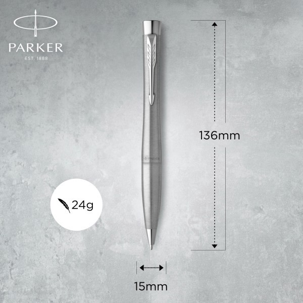 slide 3 of 6, Parker Urban Twist Ballpoint Pen, 1 Mm, Medium Point, Metro Metallic With Chrome Trim, Black Ink, 1 ct