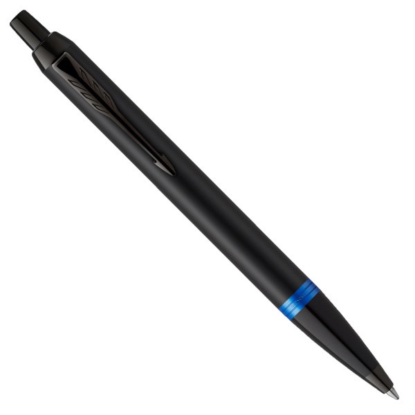 slide 6 of 6, Parker Im Ballpoint Pen, Medium Point, 0.7 Mm, Satin Black/Marine Blue Barrel, Blue Ink, 1 ct