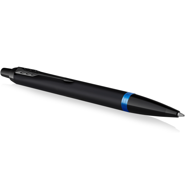 slide 2 of 6, Parker Im Ballpoint Pen, Medium Point, 0.7 Mm, Satin Black/Marine Blue Barrel, Blue Ink, 1 ct