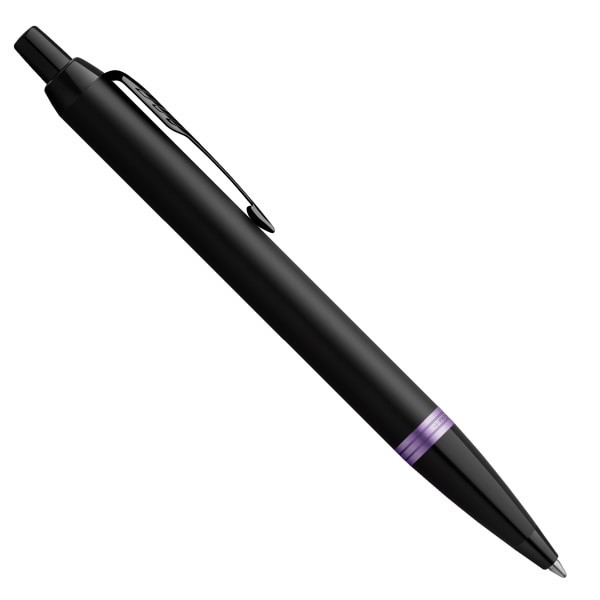 slide 4 of 7, Parker Im Ballpoint Pen, Medium Point, 0.7 Mm, Satin Black/Amethyst Purple Barrel, Blue Ink, 1 ct