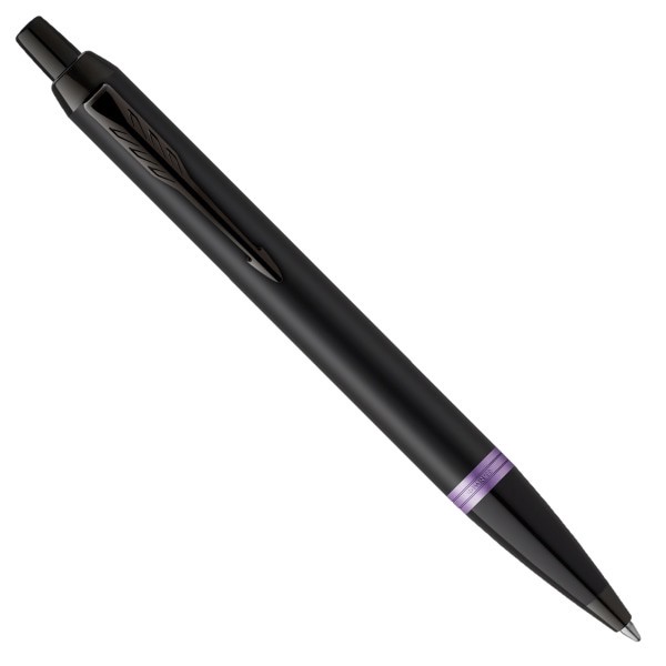 slide 2 of 7, Parker Im Ballpoint Pen, Medium Point, 0.7 Mm, Satin Black/Amethyst Purple Barrel, Blue Ink, 1 ct