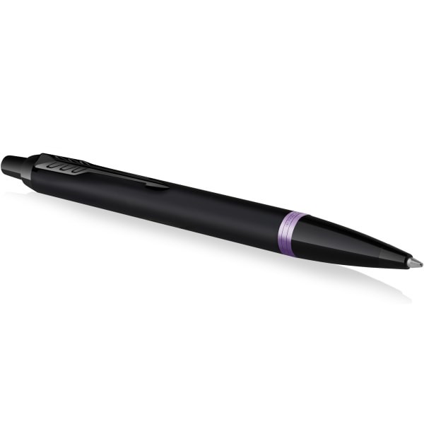slide 6 of 7, Parker Im Ballpoint Pen, Medium Point, 0.7 Mm, Satin Black/Amethyst Purple Barrel, Blue Ink, 1 ct