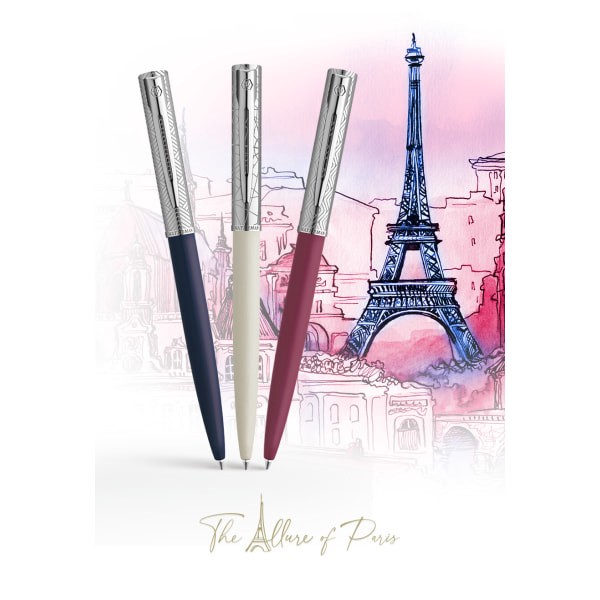 slide 4 of 5, Waterman Allure Deluxe Ballpoint Pen, Medium Point, 0.7 Mm, Blue Lacquer Barrel, Blue Ink, 1 ct