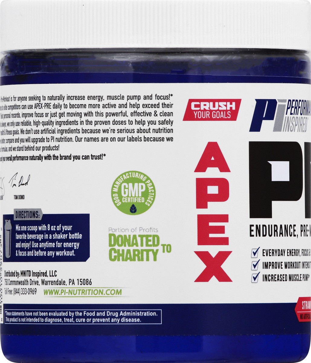 slide 2 of 12, Performance Inspired Nutrition Apex-Pre Strawberry Kiwi Dietary Supplement 8.89 oz, 8.89 oz