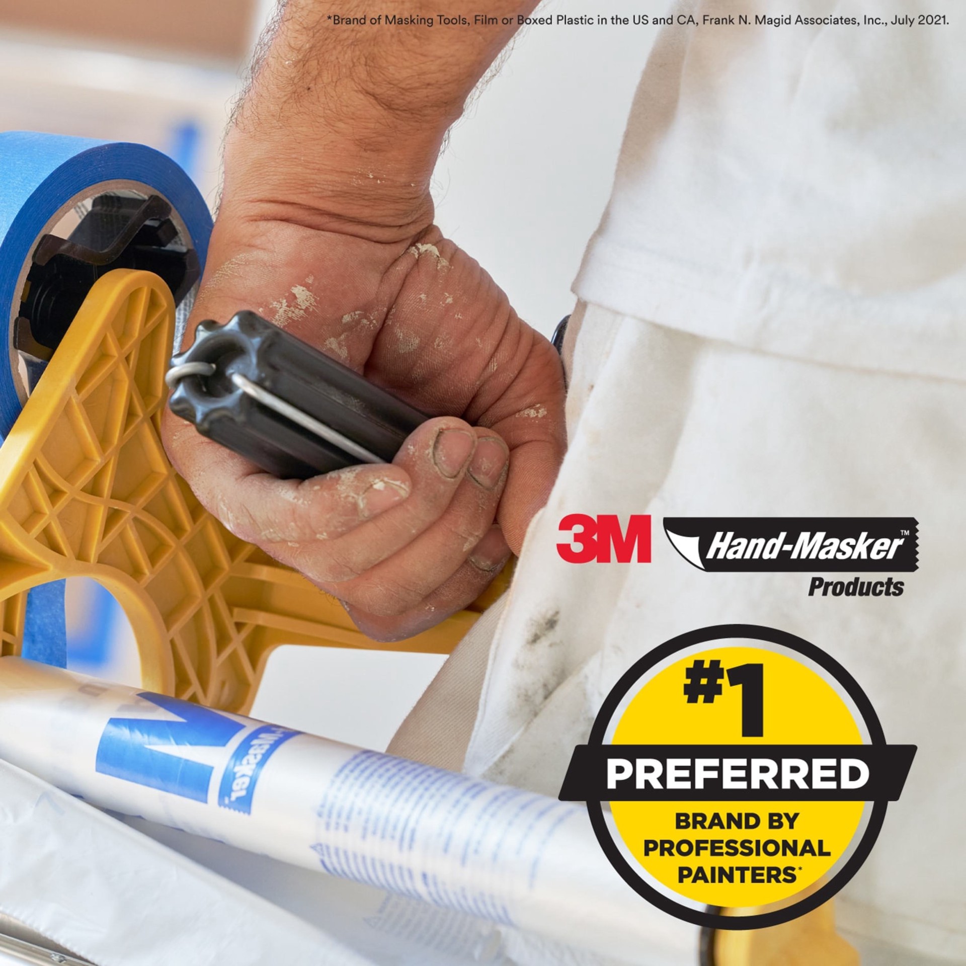 slide 2 of 6, 3M Hand Masker Masking Tape Dispenser, 1 ct