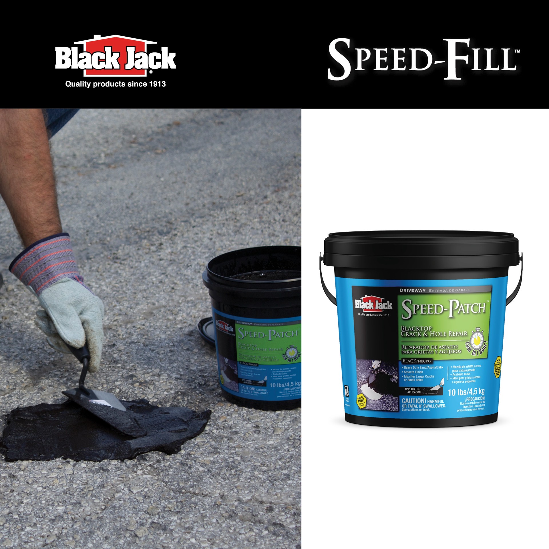 slide 3 of 6, BLACK JACK Speed-Patch 10 Pound(s) Asphalt Cold Patch, 1 ct