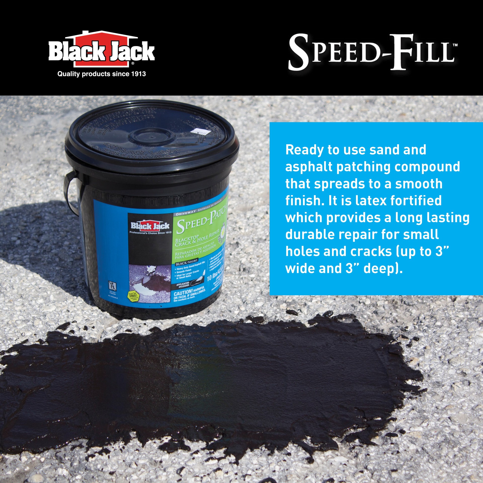 slide 4 of 6, BLACK JACK Speed-Patch 10 Pound(s) Asphalt Cold Patch, 1 ct
