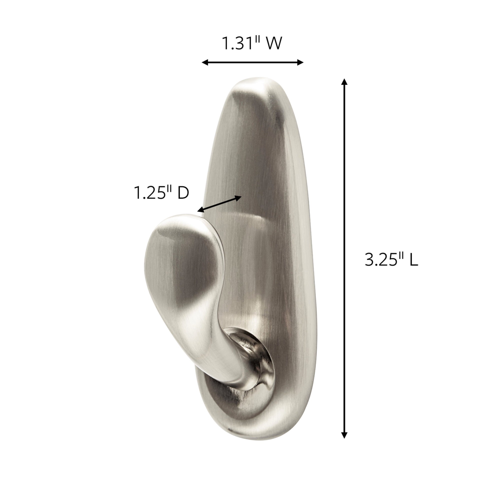 slide 2 of 6, Command Medium Decorative Brushed Nickel Adhesive Storage/Utility hook ( 3.0-lb Capacity), 1 ct