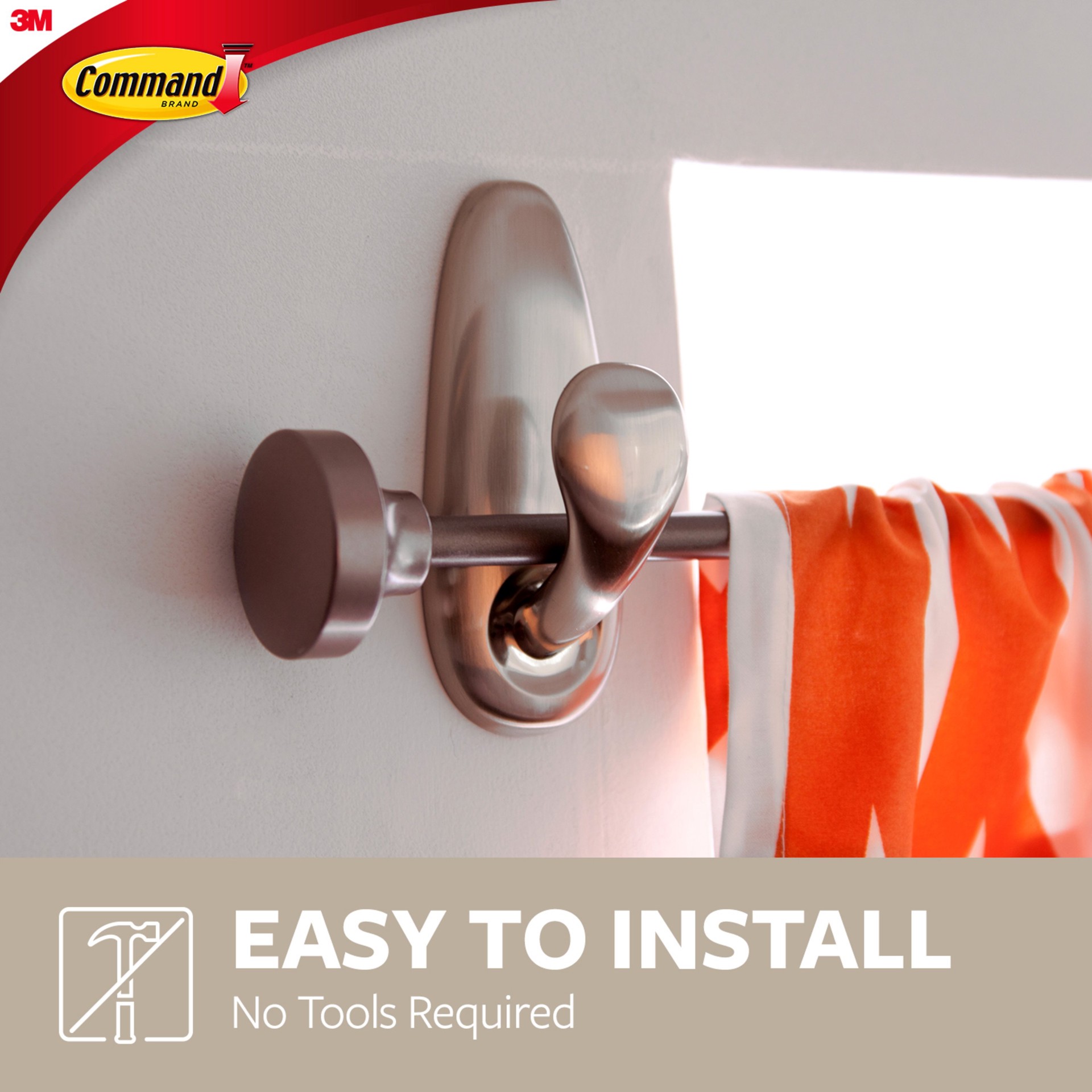 slide 5 of 6, Command Medium Decorative Brushed Nickel Adhesive Storage/Utility hook ( 3.0-lb Capacity), 1 ct