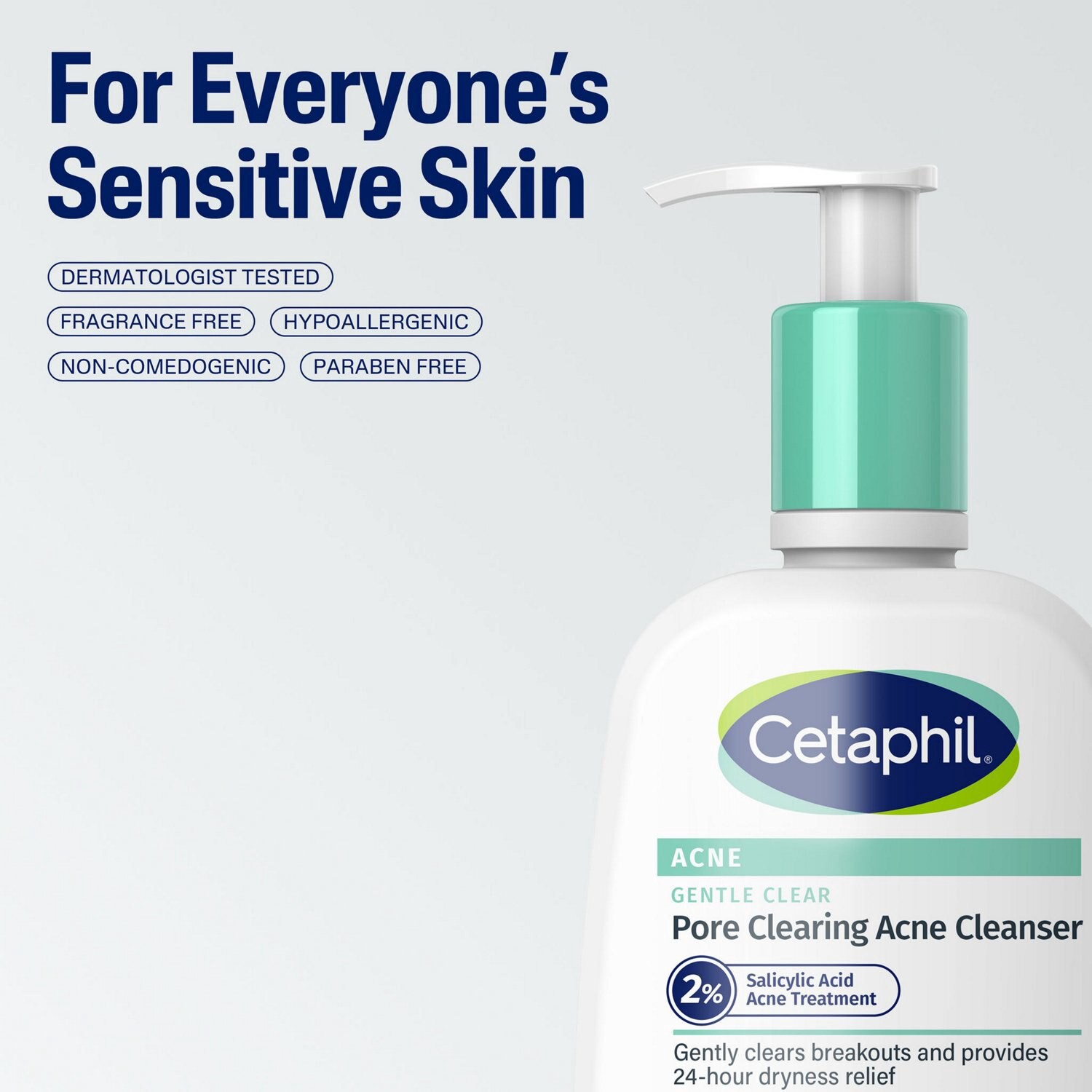 slide 8 of 9, Cetaphil Gentle Clear Pore Clearing Acne Cleanser with 2% Salicylic Acid, 8 fl oz