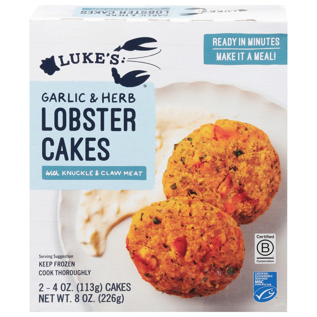 slide 3 of 13, Luke's Garlic&Herb Lobster Cakes,