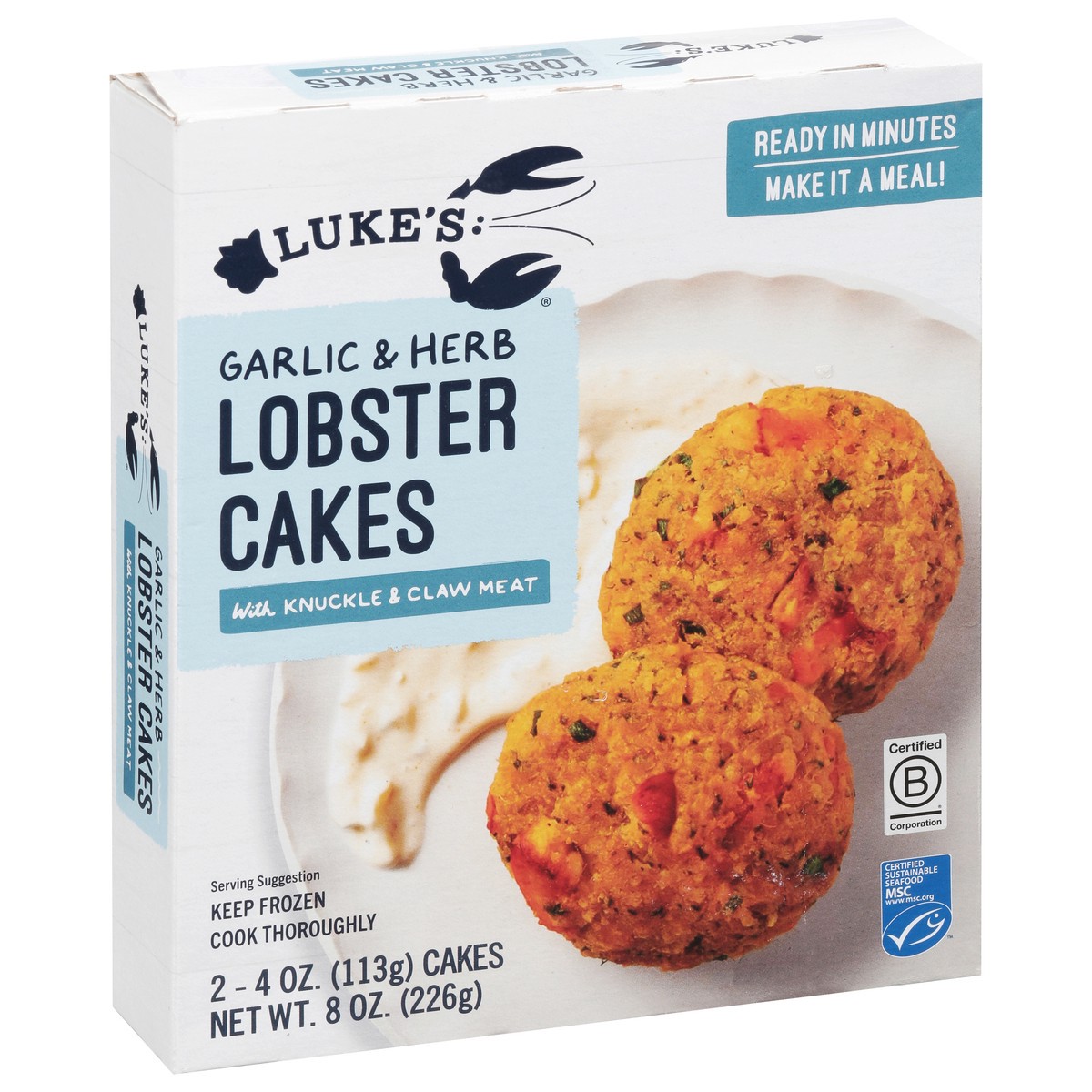 slide 11 of 13, Luke's Garlic&Herb Lobster Cakes,