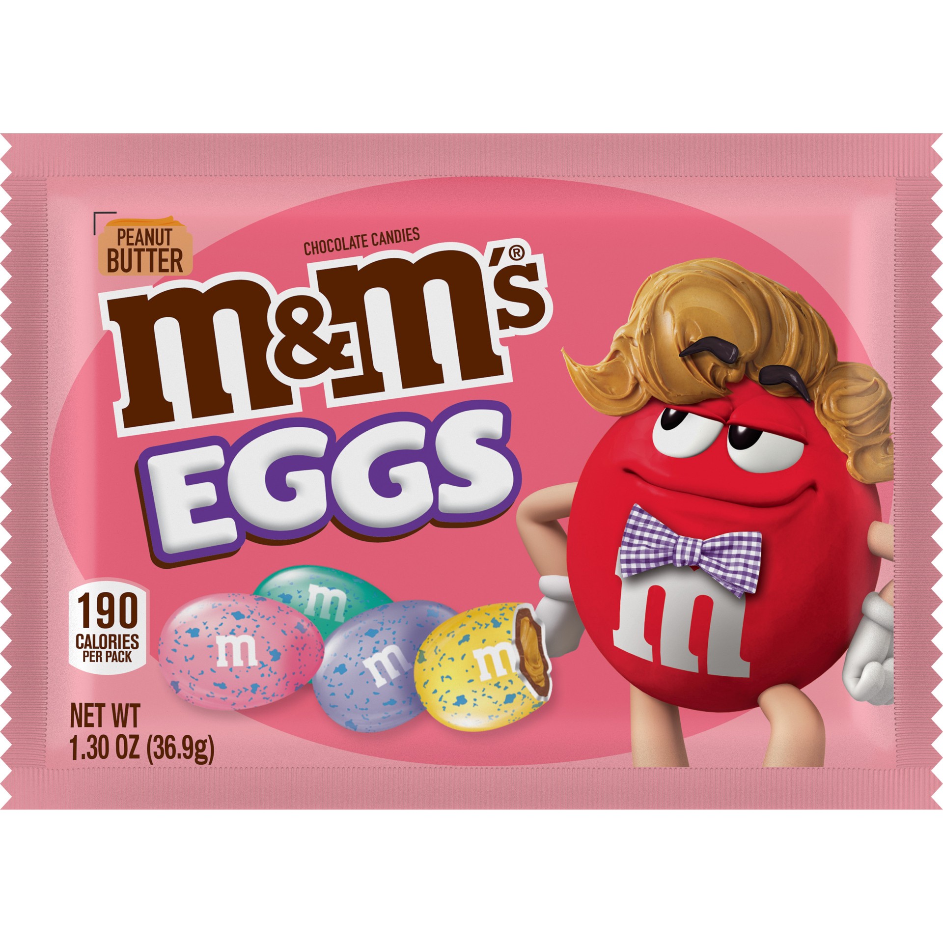 slide 1 of 7, M&M's Peanut Butter Chocolate Speckled Easter Egg Candy, 1.3 oz