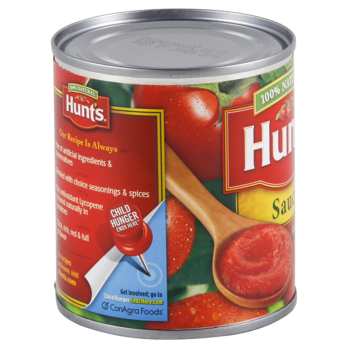 slide 4 of 4, Hunt's 100% Natural Tomato Sauce, 8 oz