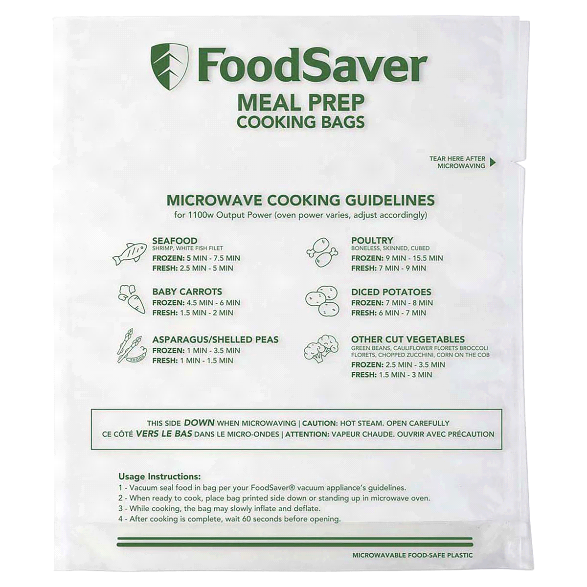 slide 1 of 1, FoodSaver Meal Prep Microwavable Bags, 16 ct