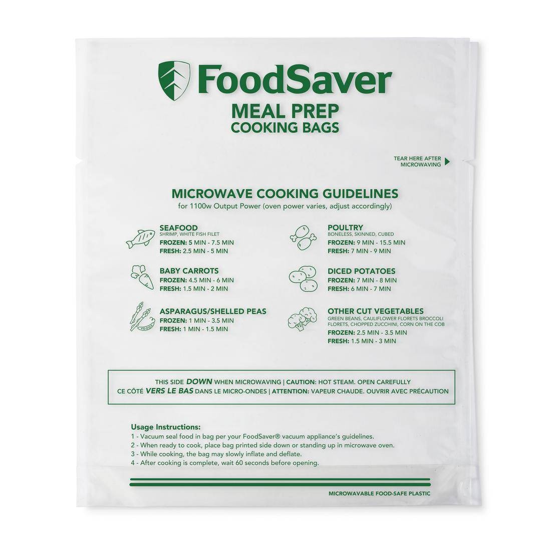 slide 1 of 5, FoodSaver Meal Prep Microwavable Bags, 16 ct