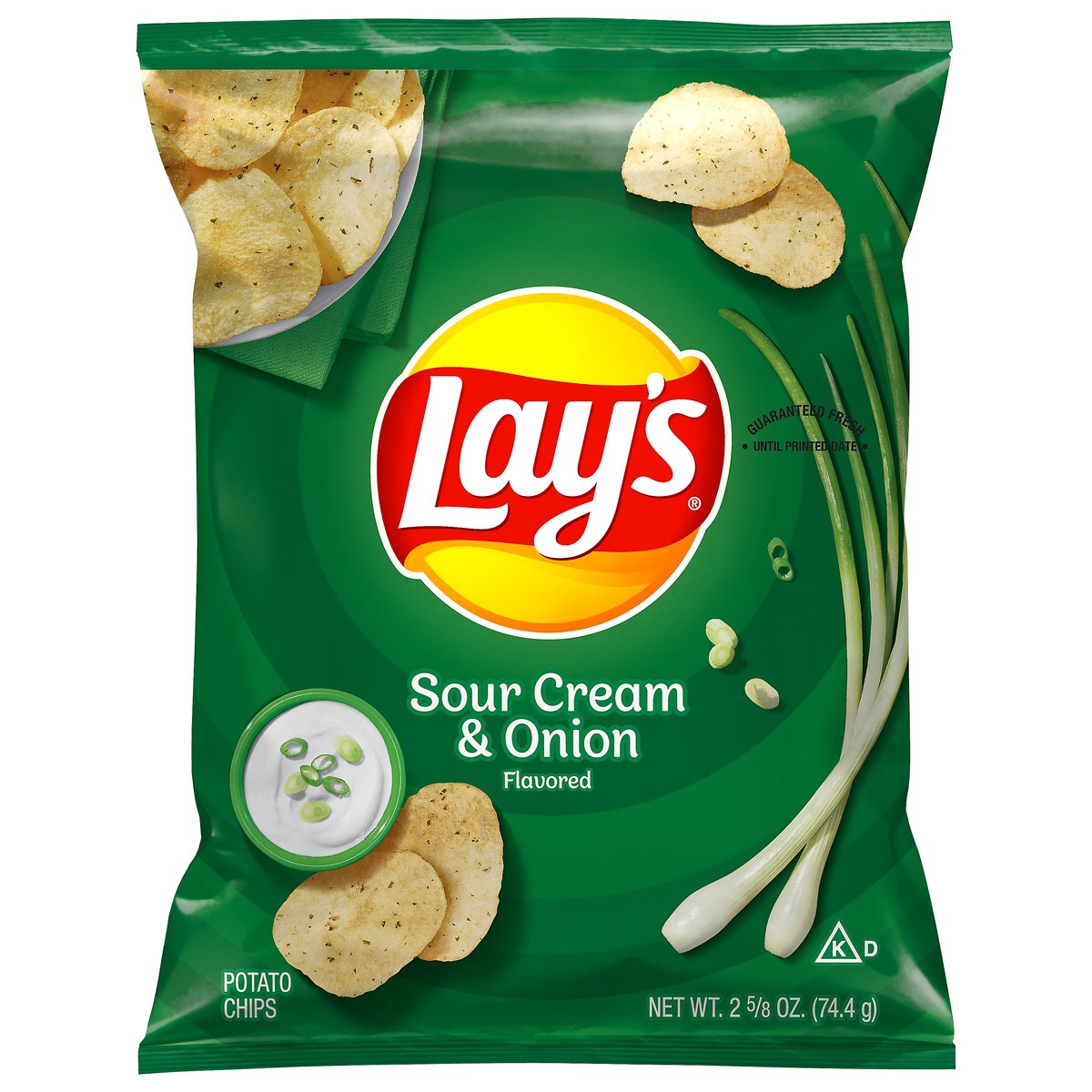 Lay's Potato Chips Sour Cream & Onion Flavored 2 5/8 Oz 2.62 oz Shipt